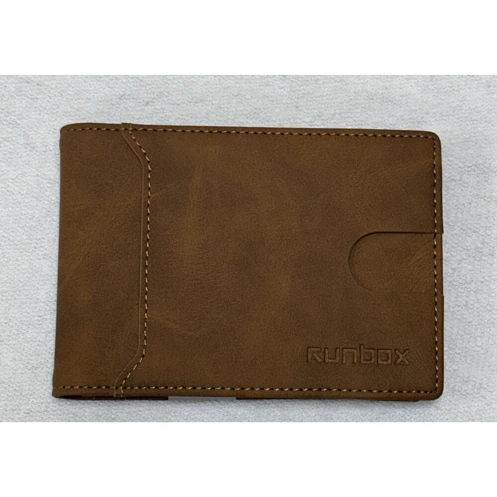 RUNBOX Minimalist Slim Wallet for Men W/Money Clip RFID Blocking Front Pocket